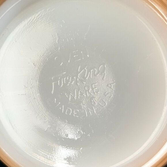 Fire King Peach Luster Beehive Soup Bowl With Handle - Picture 5 of 8